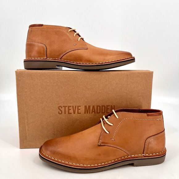 Steve Madden Hestonn Chukka Boots Size 10 Tan Leather Upper Casual Dress - Picture 1 of 14